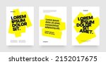 Simple template design with yellow highlighter marker for poster, flyer or cover.