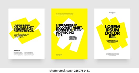 Simple template design with yellow highlighter marker for poster, flyer or cover.