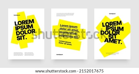 Simple template design with yellow highlighter marker for poster, flyer or cover.