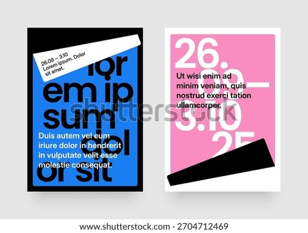 Simple template with geometric shapes and folded sheet of paper. Frame for your message. Layout for flyer, poster or cover.
