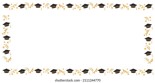 Plantilla simple para banner de graduación. fondo decorativo de graduación. Ilustración vectorial.