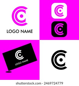 Simple template graphic logo initial C