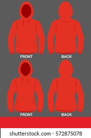 Simple template hoodie jacket design, colored red