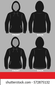 Simple template hoodie jacket design, colored