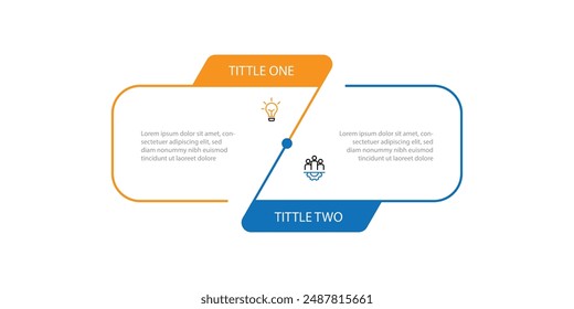 Einfache Vorlage Infografik Vektorgrafik Element mit 2 Schritt oder Option kann für Workflow, Geschäftsinformationen, Präsentation und Web Grafikdesign verwendet werden 