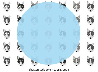 Simple template with a pattern of huskies