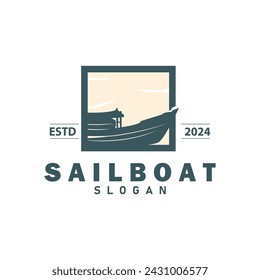 Simple template ship logo design vector marine transport company silhouette cruise ship