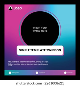 Simple Template Twibbon la forma más fácil de sacar el mensaje y soportarlo