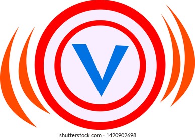 simple temple logo V Color Blue