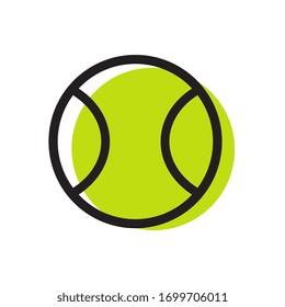 Simple tennis ball logo icon desgin, isolated on white background