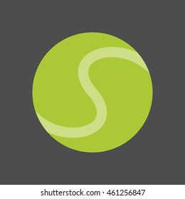 Simple tennis ball. Material design. Isolated vector illustration.