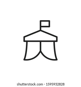 Simple tent line icon. Stroke pictogram. Vector illustration isolated on a white background. Premium quality symbol. Vector sign for mobile app and web sites.