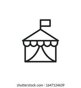Simple tent line icon. Stroke pictogram. Vector illustration isolated on a white background. Premium quality symbol. Vector sign for mobile app and web sites.