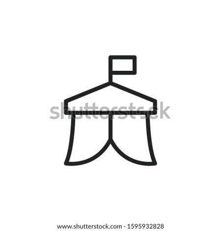 Simple tent line icon. Stroke pictogram. Vector illustration isolated on a white background. Premium quality symbol. Vector sign for mobile app and web sites.