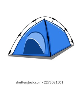 Simple tent vector illustration, blue like a sky and fresh like yo smile