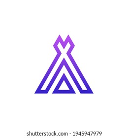 simple tepee or teepee tent logo. editable and easy to custom