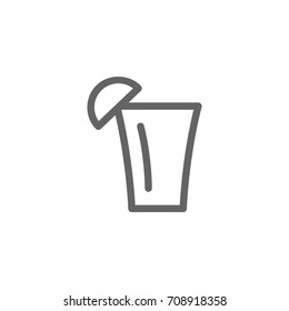 Simple tequila shot line icon. Symbol and sign vector illustration design. Editable Stroke. Isolated on white background