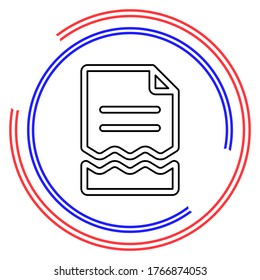 Simple Terminated Contract. Thin line pictogram - outline editable stroke