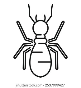 Simple termite icon in outline style, representing wood eating insects and pest control