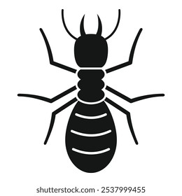 Simple termite icon showing its anatomy for biology or pest control publications