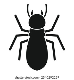 Simple termite icon silhouette, representing pest control and extermination services