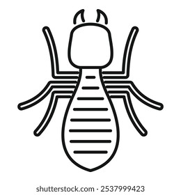 Simple termite insect icon with a big body and six legs spreading out