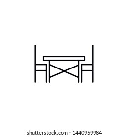 Simple terrace line icon. Stroke pictogram. Vector illustration isolated on a white background. Premium quality symbols. Vector sign for mobile app and web sites.