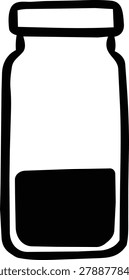 Simple test tube with black liquid inside. Clear glass container holds dark substance. Cap seals the top securely. Lab or scientific setting implied. Ideal for medical or research visuals