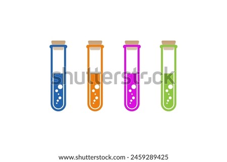 Simple Test tube with cork icon outline style vector. test tube logo. 