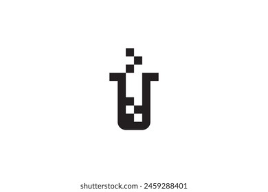 Simple Test tube icon outline style vector. test tube logo.