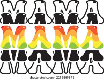 simple text base mama pattern typography t-shirt design
