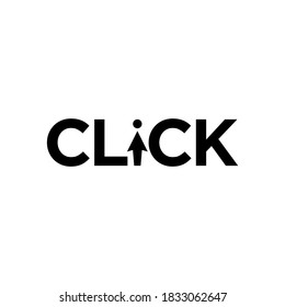 simple text click logo idea