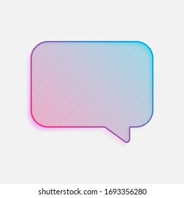 Simple text cloud. Colored logo with diagonal lines and blue-red gradient. Neon graphic, light effect