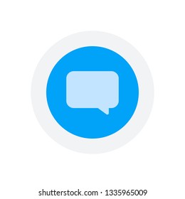 Simple text cloud. Icon in colored circle with gray bold border. Web button, modern flat design