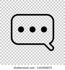 Simple text cloud. Linear, thin outline. On transparent background.