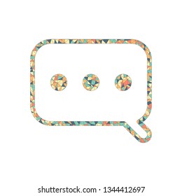 Simple text cloud. Linear, thin outline. Colored mosaic with polygons