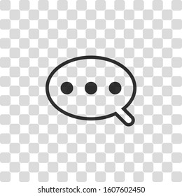 Simple text cloud. Linear, thin outline. Black symbol on transparency grid
