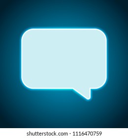 Simple text cloud. Neon style. Light decoration icon. Bright electric symbol