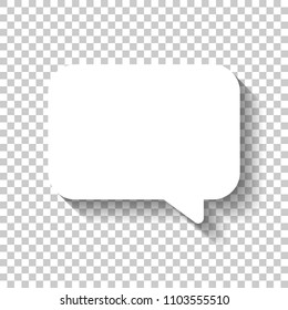 Simple text cloud. White icon with shadow on transparent background