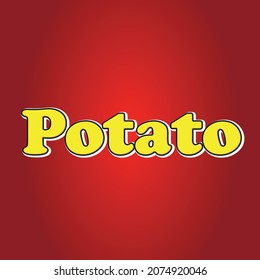 simple text effect illustrator potato yellow color 