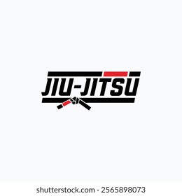 simple text logo jiu jitsu bjj vector flat