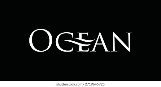 Simple text ocean logo design inspiration