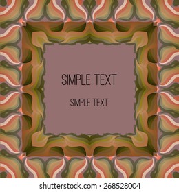 Simple text on a pink background, inscribed in a layered, twisted square frame.