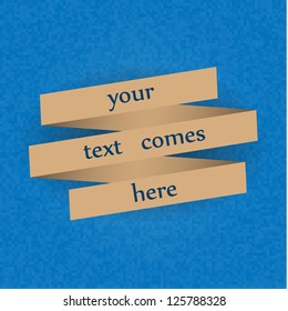 Simple Text on Ribbon with Blue Tiled Background