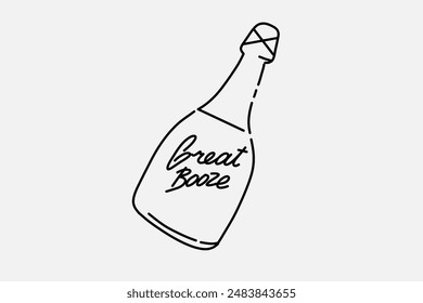 Einfacher Text, glatte Linien. Stilisierte Bild Vektorgrafik Grafiken. Neon-Zeichen. Aufschrift "Great Booze"