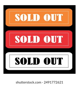 Simple text SOLD OUT, shop supplies icon.