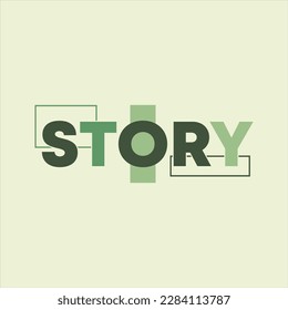 historia de texto simple y forma de corte rectangular. diseño vectorial