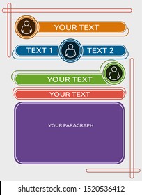 simple text title backgraund infographi template, circle curved rectangle and stroke line art. Can be used for layout, brochures, flayers, presentations, business, motion graphics, banners, web design