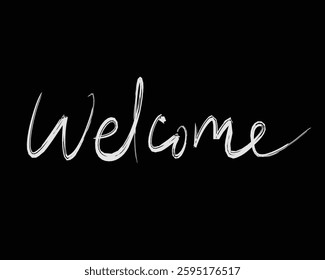 simple text welcome typography design