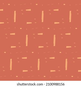Simple textile pattern with linear marks of various sizes. Graphics in shades of red.